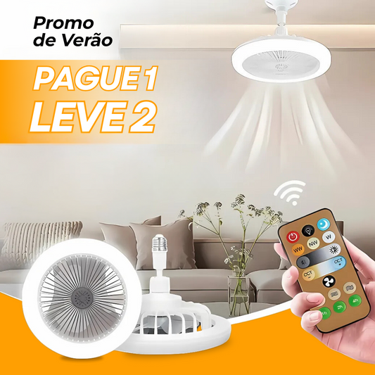 (COMPRE 2 E LEVE 3) Luminária LED com Ventilador - Promo de Verão
