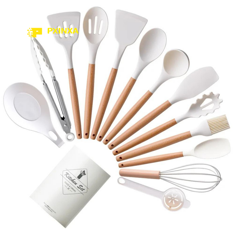 Conjunto de Utensílios de Cozinha de Silicone