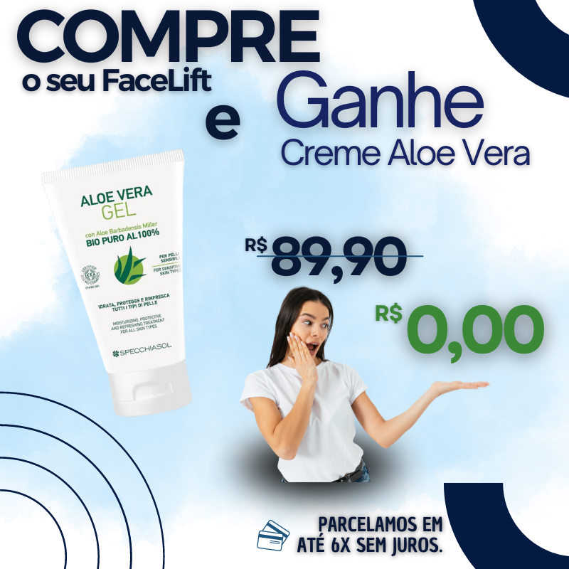 FaceLift PRO Redutor de Papada & Gordura Facial + Creme Aloe Vera de Brinde